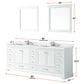 Lexora Home Dukes 84" Double Bathroom Vanity in White with 2 cm White Carrara Marble Top and Rectangular Sinks, , large