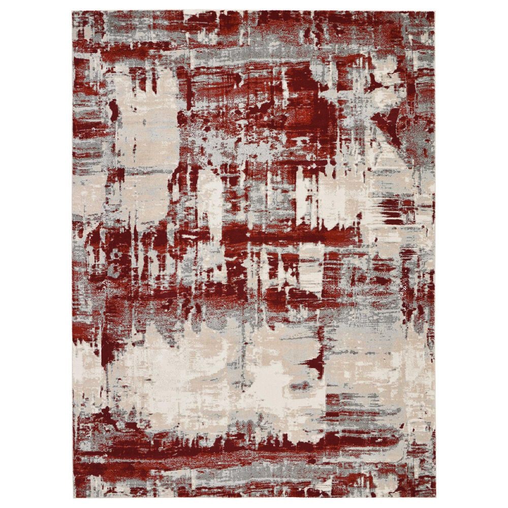 Nourison Maxell MAE14 9"3" x 12"9" Ivory and Red Area Rug, , large