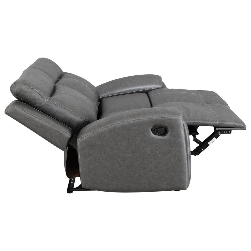 Steve Silver Gaston Manual Reclining Loveseat in Graphite Gray, , large