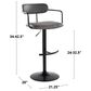 LumiSource Demi Swivel Adjustable Bar Stool with Black Upholstery in Chrome (Set of 2), , large