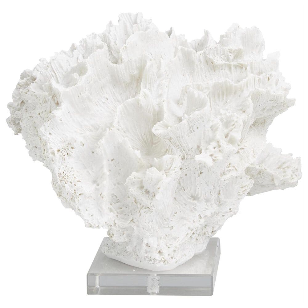 Maple and Jade Coral Decorative Sculpture in Textured White and Clear, , large
