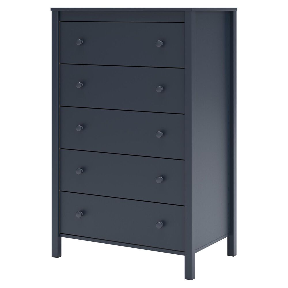 Ashley Simmenfort 5-Drawer Chest in Matte Navy Blue, , large
