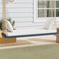 Hearth and Haven Topmax Outdoor Hanging Porch Swing Bench with Beige Cushion in Gray, , large