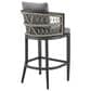 Armen Living Zella Patio Bar Stool with Earl Gray Cushion in Gray, , large