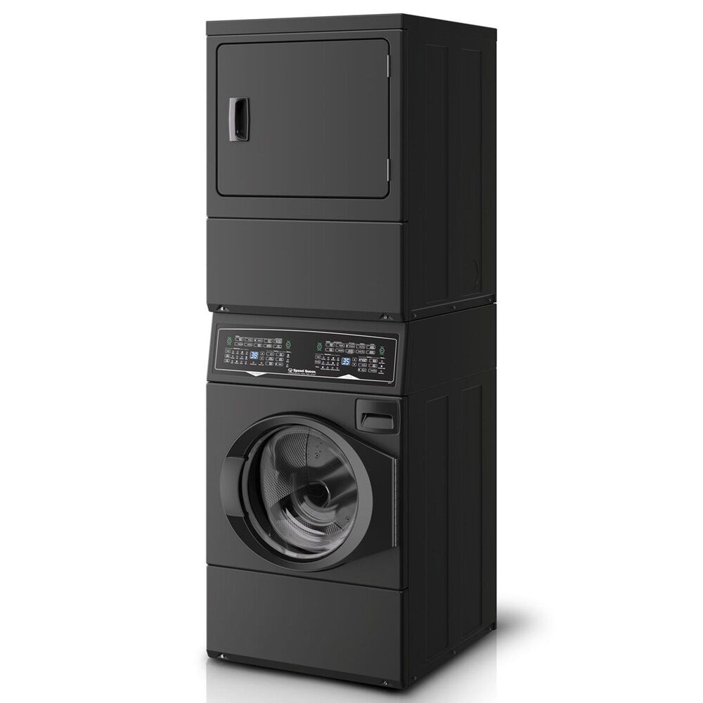 Speed Queen 3.5 Cu. Ft. Washer and 7.0 Cu. Ft. Gas Dryer Stack Laundry in Matte Black, , large