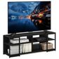 HOMLUX 56.3" TV Stand with 4 Open Shelves in Americano and Black, , large