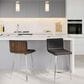 Lumisource Mason Swivel Counter Stool with Black Cushion in Stainless Steel and Walnut (Set of 2), , large