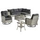 HOMLUX 8-Piece Outdoor Modular Sofa Conversation Set in Black, , large