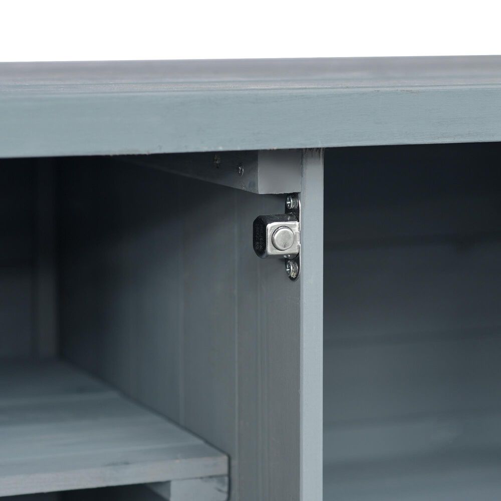 HOMLUX 50" Outdoor Kitchen Island in Grey Blue and Stainless Steel, , large