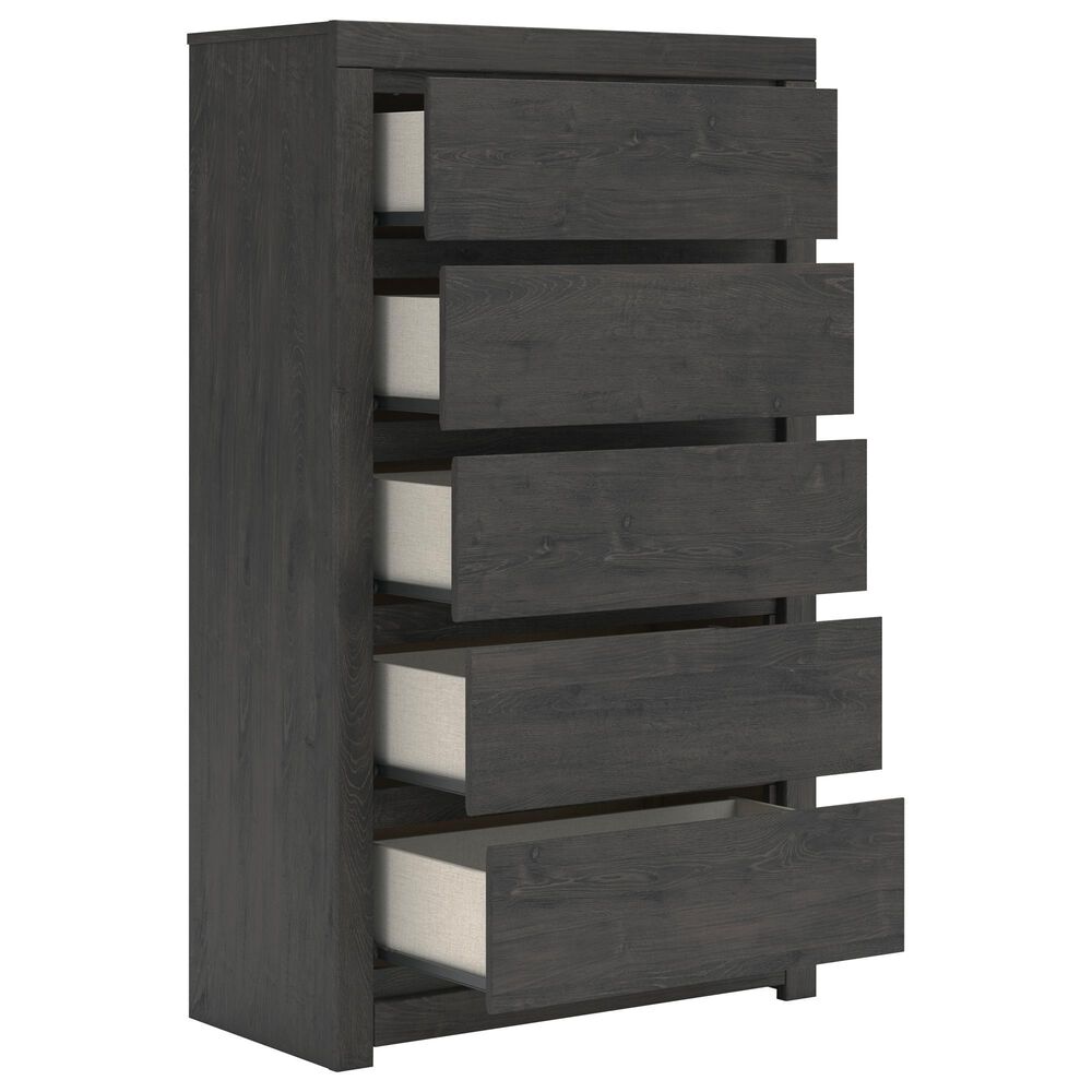 Ashley Fraluna 5-Drawer Chest in Dark Charcoal, , large