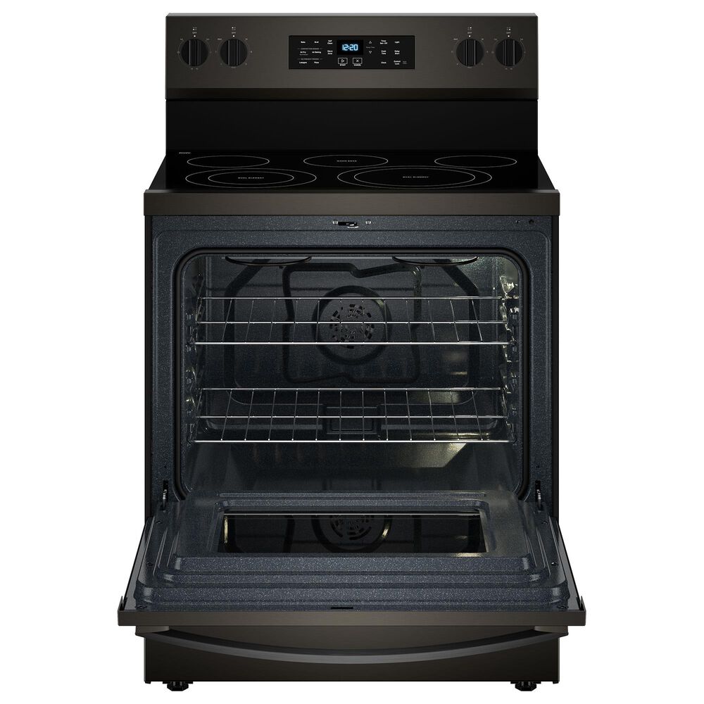 Whirlpool 5.3 Cu. Ft. Energy Star Electric Range with Air Cooking Technology in Black Stainless Steel, , large