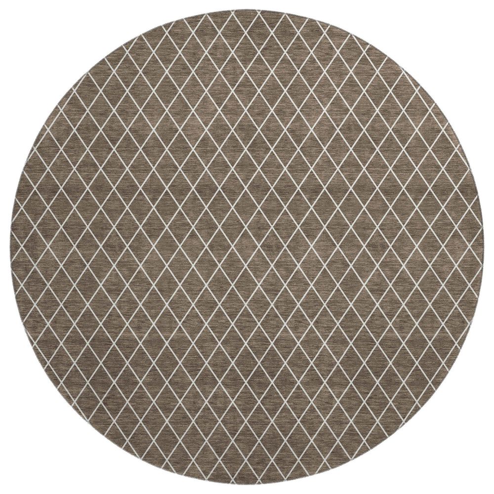 Dalyn Rug Company The Reserve TR15 Brown 8" Round Indoor/Outdoor Area Rug, , large