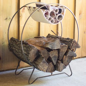Kalalou Log Holder with Canvas Kindling Sling in Grey, , large