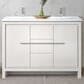Lexora Home Lafarre 48" Double Bathroom Vanity in White with 2 cm White Cultured Marble Top and Rectangular Sinks, , large