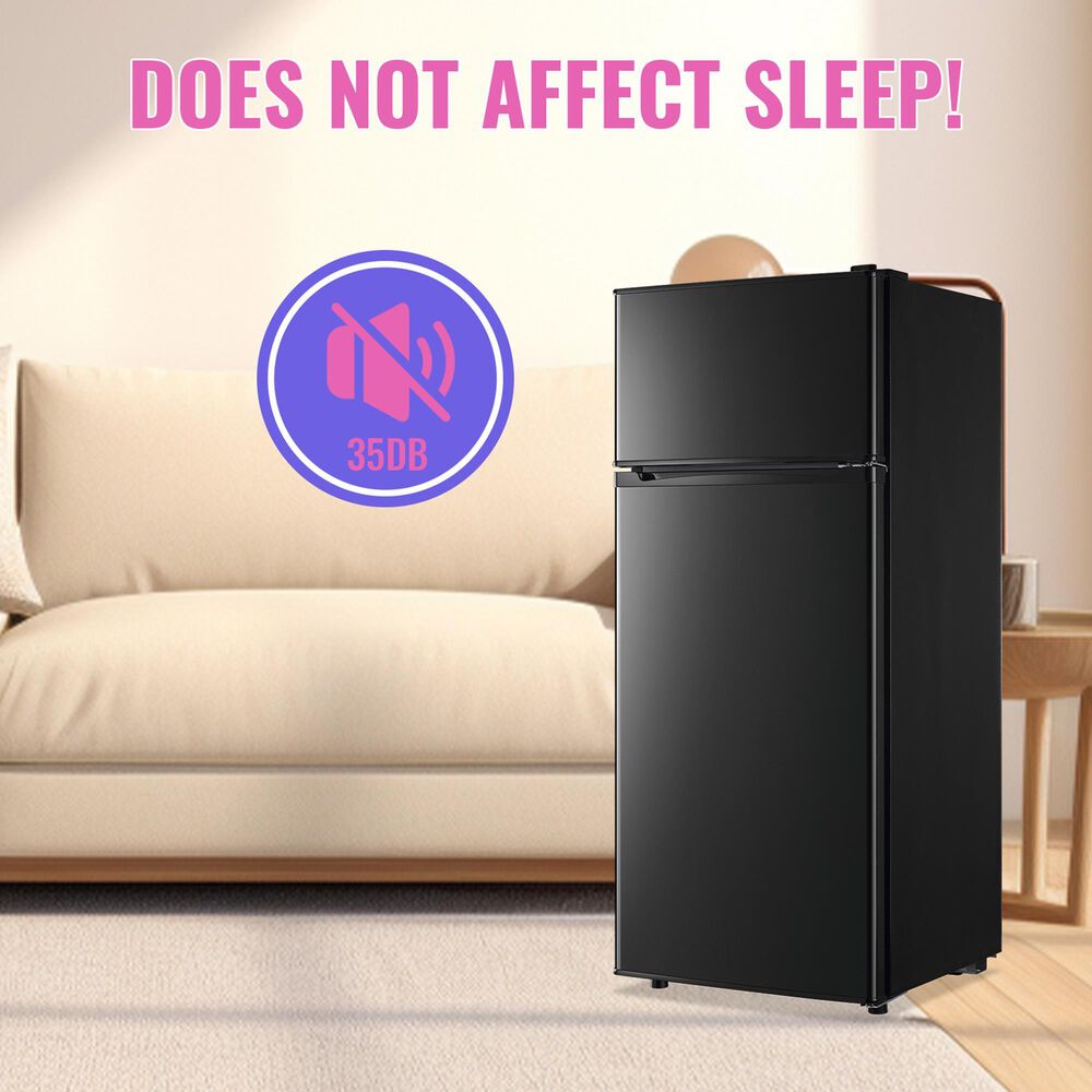 HOMLUX 4.5 Cu. Ft. Mini Upright Refrigerator with 1 Cu. Ft. Top Freezer in Black, , large