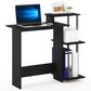 HOMLUX 40" Computer Desk with Open Side Shelves in Black and Grey, , large