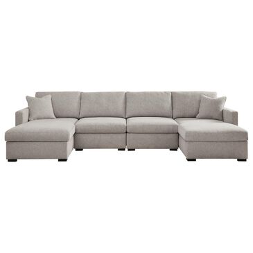 Ashley ModMax Luxe 4-Piece Symmetrical Sectional with Double Chaise in Flint with Next-Gen Nuvella Performance Fabric, , large