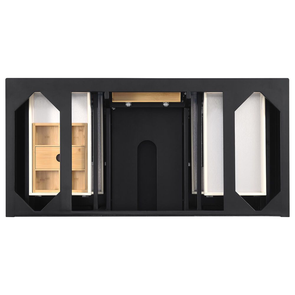 James Martin Vanities Lorelai 48&quot; Single Vanity in Black Onyx with 3 CM Victorian Silver Quartz Top, , large