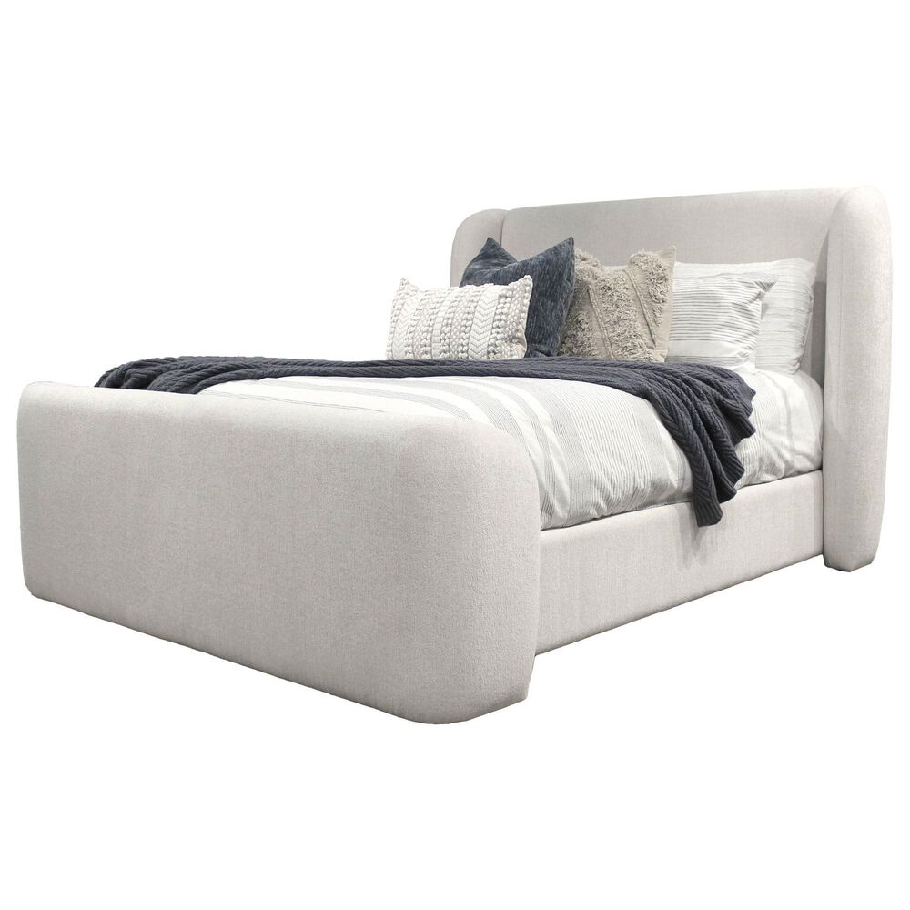 Simeon Collection Shiloh King Upholstered Bed in White Mocha, , large