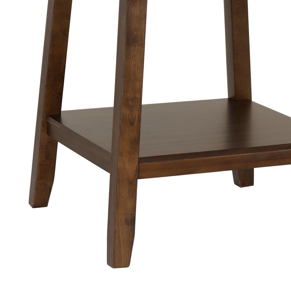 Linon Home Decor Spiva Counter Height Table with Lazy Susan in Brown - Table Only, , large