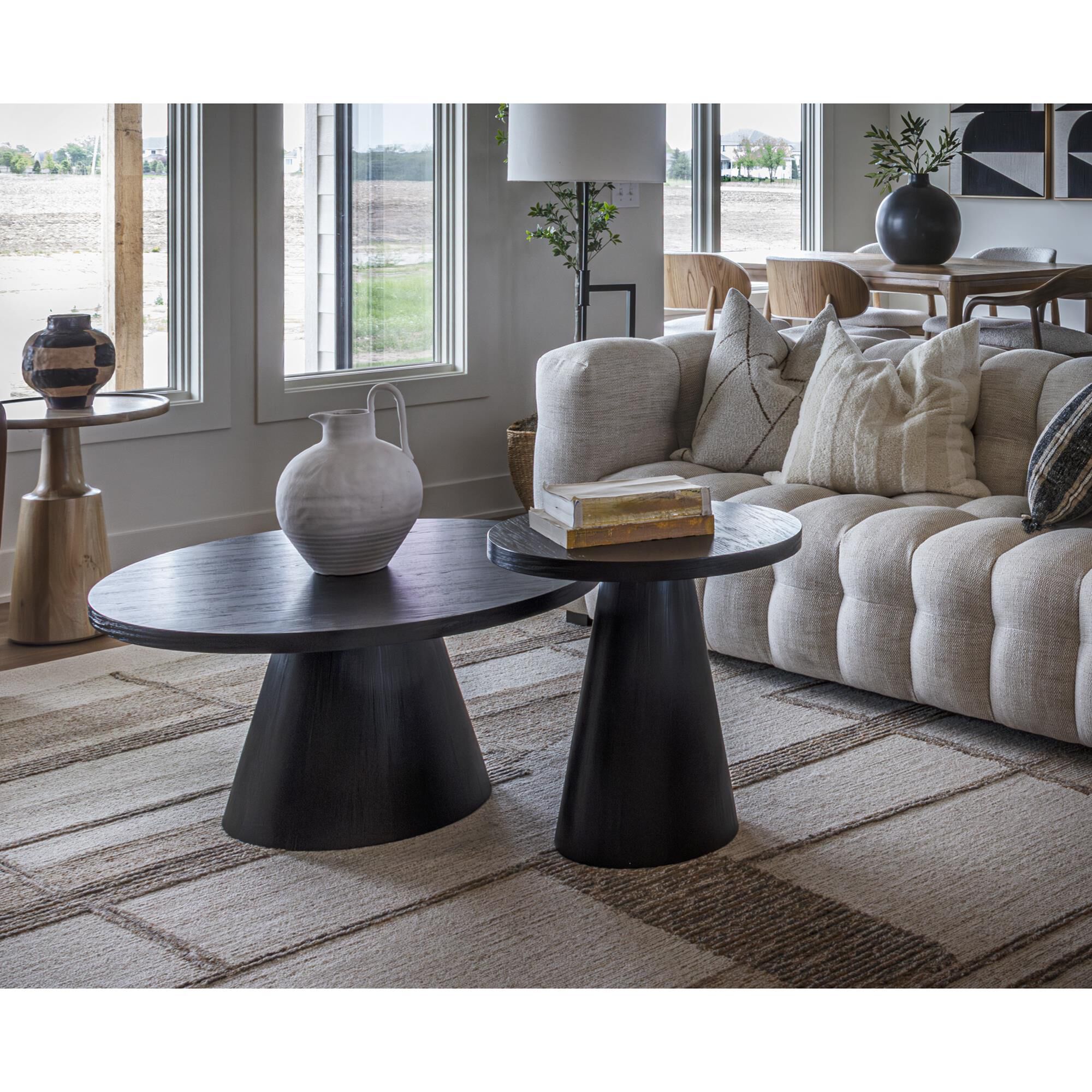 Mayberry Hill Portland Round Coffee Table in Black