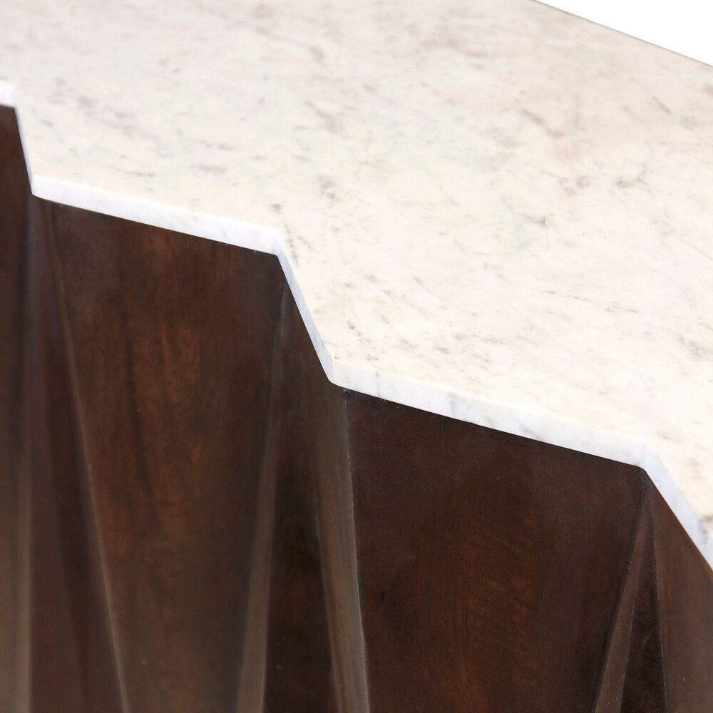 Flair Industries Console Table in Cocoa Brown and White, , large