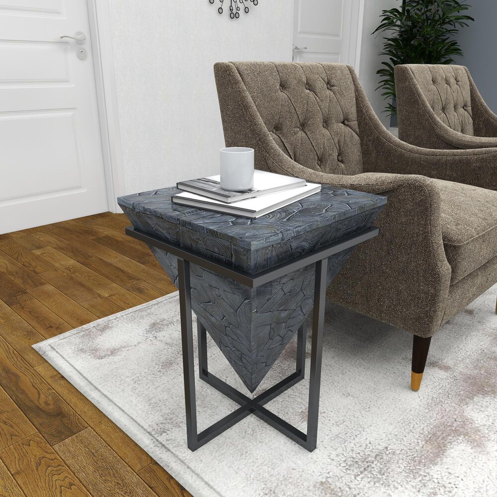 Maple and Jade Frame Accent Table in Grey and Black, , large