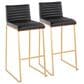 Lumisource Mason Mara Barstool with Black Cushion in Black and Walnut (Set of 2), , large