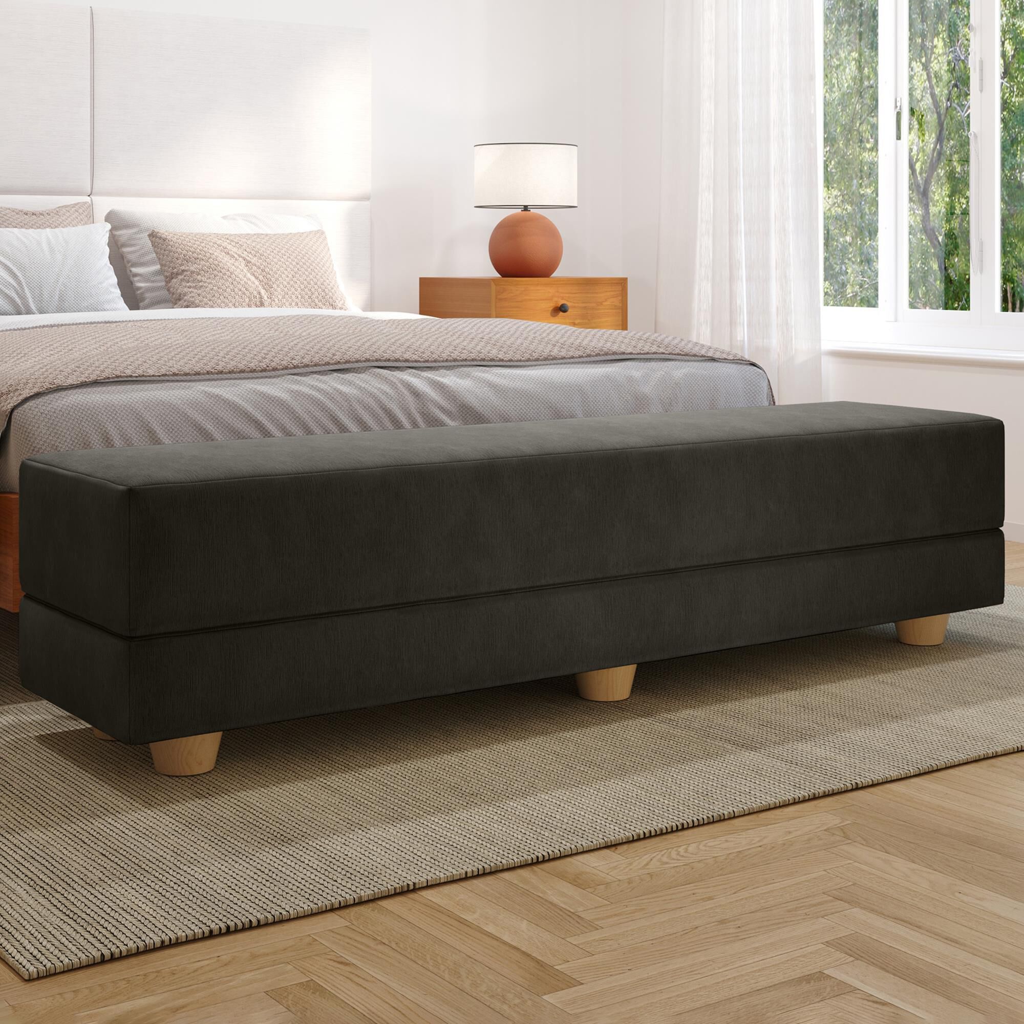 Jaxx Camden Twin Fold-Out Bench in Charcoal