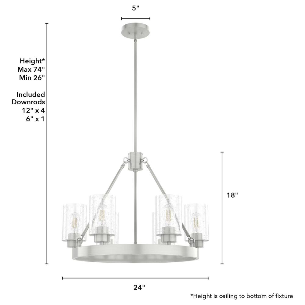 Hunter Hartland 6-Light Chandelier in Brushed Nickel, , large