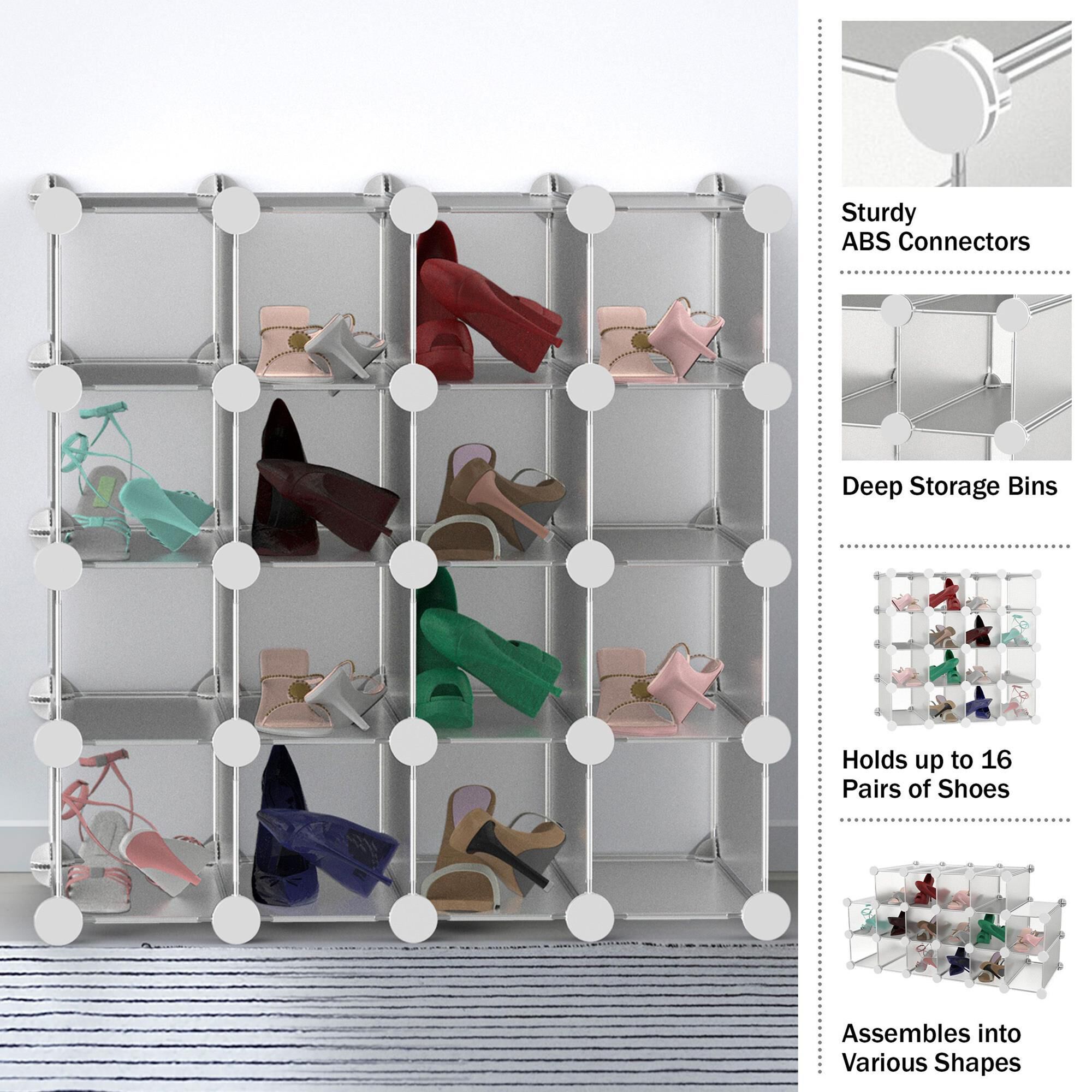 Interlocking shoe storage cubes store