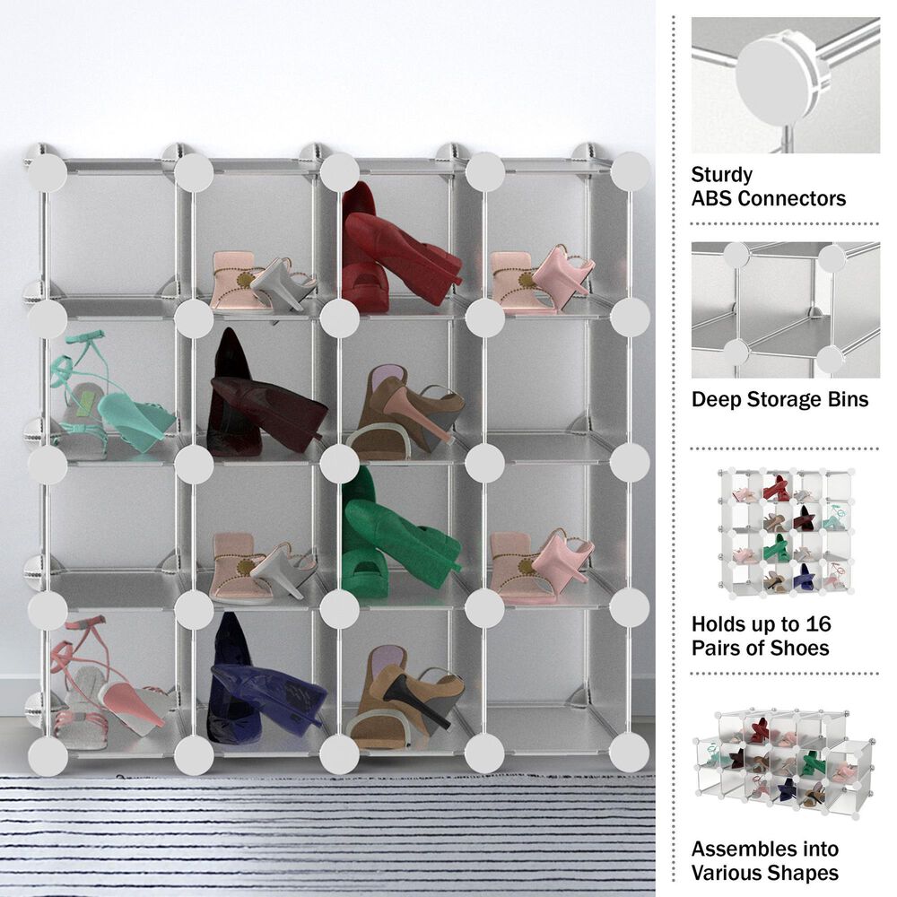 9-Cube Storage Unit, Interlocking Organizer with Design, Bookcase