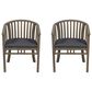 Hearth and Haven Outdoor Wooden Dining Chairs with Grey Frame in Dark Grey (Set of 2), , large