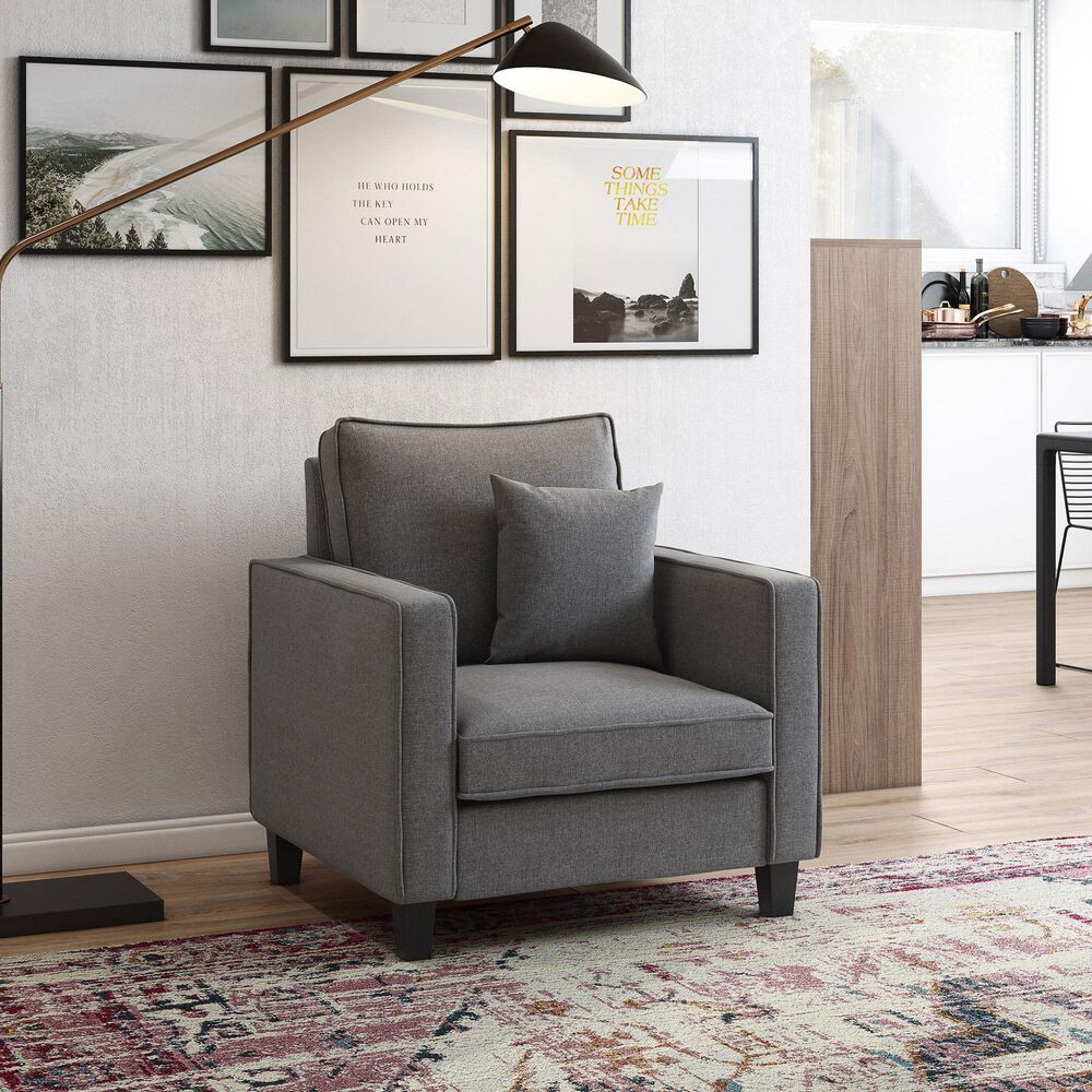 CorLiving Georgia Accent Chair in Grey, , large