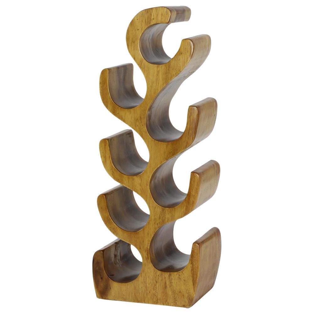 Maple and Jade 28" Rustic Wood Wine Rack Brown, , large