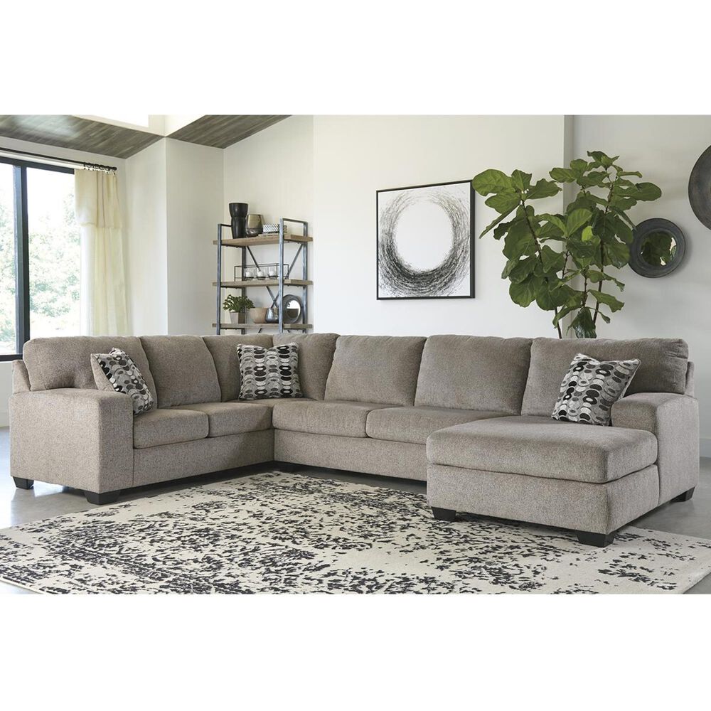 Signature Design by Ashley Ballinasloe 3-Piece Right Facing U-Shaped Sectional in Platinum, , large