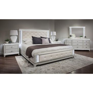 Davis International Celeste 4 Piece King Bedroom Set in Soft White Snow Flake, , large