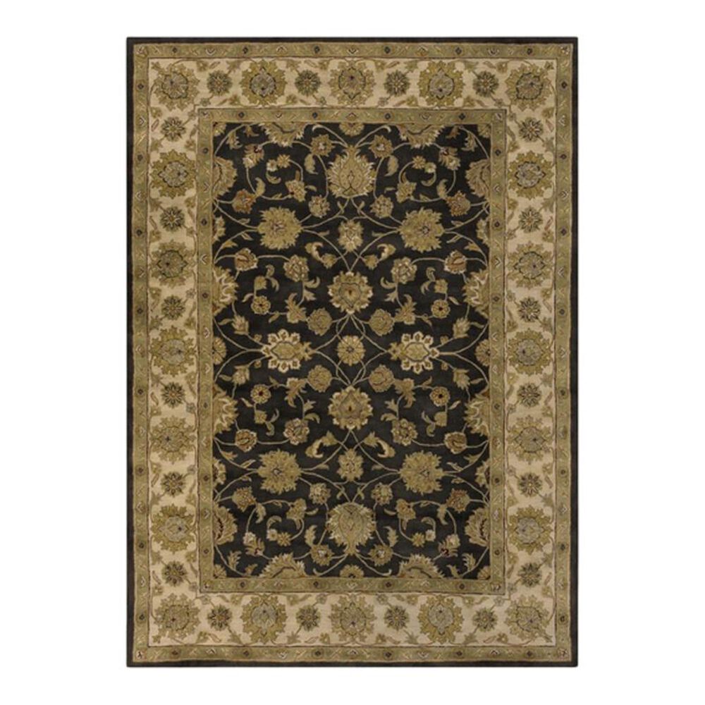 Surya Crowne CRN-6009 4' x 6' Black/Olive Area Rug, , large