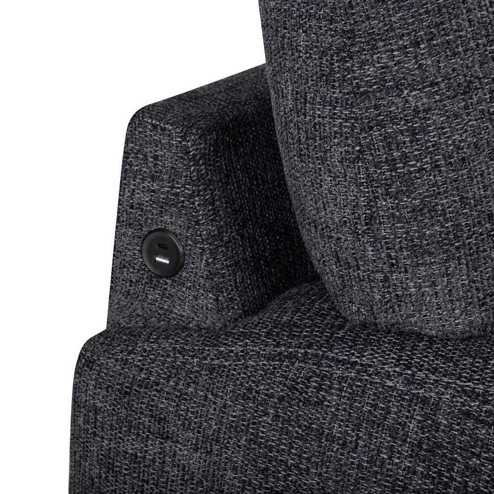 Moore Furniture Collins 4-Piece Left Facing Sectional with Chaise in Mandy Slate, , large