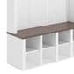 HOMLUX 6-Hook Hall Tree with Cubbies in White, , large