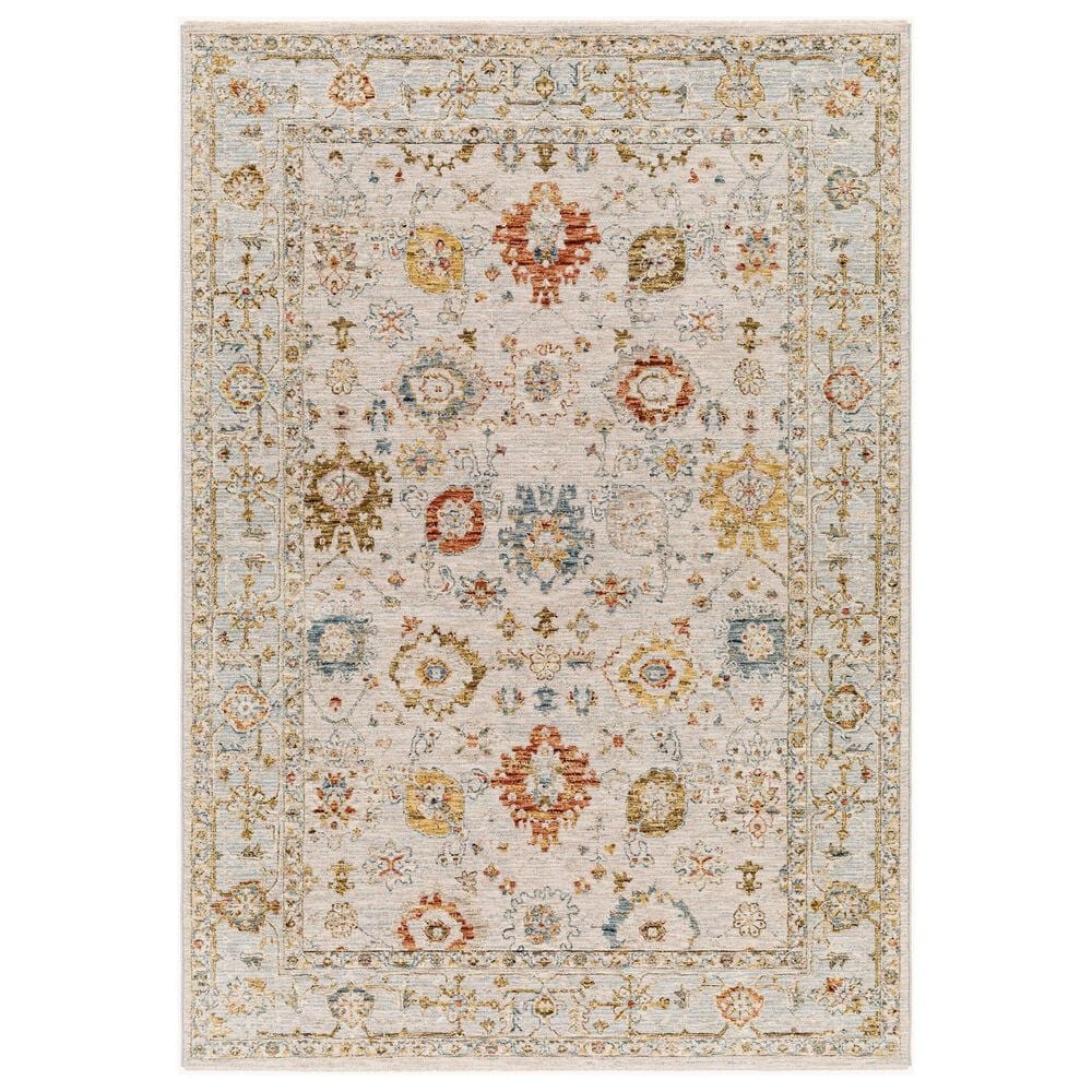 Surya Reina Light Gray, Cream, Denim, Rust, Mustard, Olive and Tan 6"7" x 9"6" Area Rug, , large