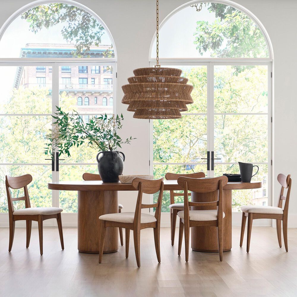 Aspen Furniture Caden 7-Piece Oval Dining Set in Spiced Caramel, , large