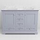 Lexora Home Dukes 48" Double Bathroom Vanity in Dark Grey with 2 cm White Carrara Marble Top and Rectangular Sinks, , large