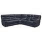 Oxford Furniture 6-Piece Leather Power Reclining Sectional with Power Headrests in Tampa Indigo, , large