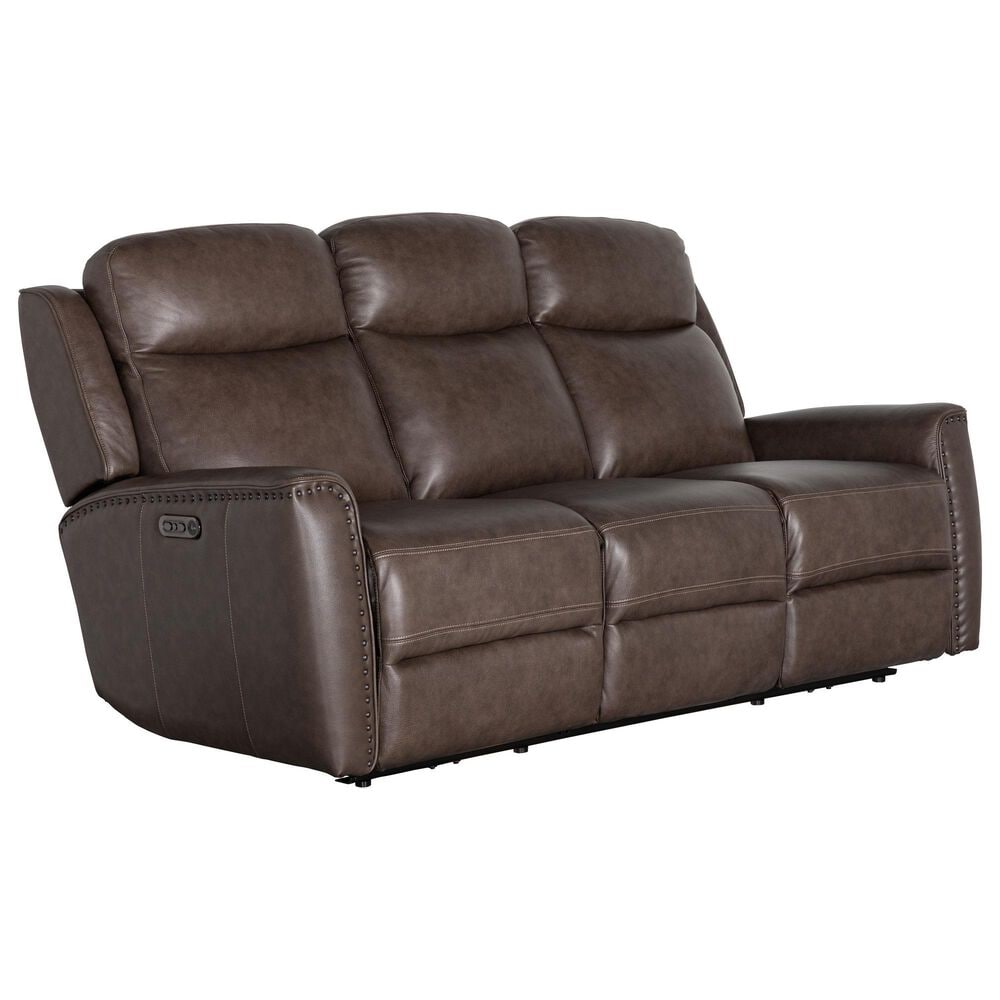 Bassett Douglas Leather Power Reclining Sofa in Sable, , large