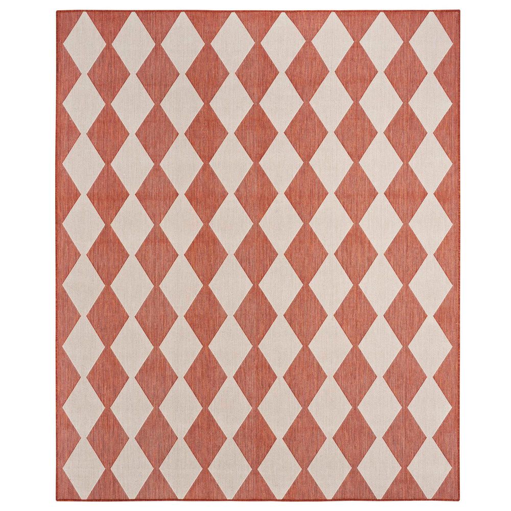 Nourison Positano Geometric Terracotta 6" x 9" Indoor/Outdoor Area Rug, , large