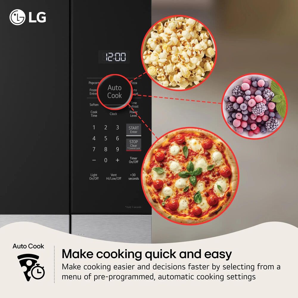 LG 2 Cu. Ft. Over-The-Range Microwave Oven in PrintProof Black Stainless Steel, , large