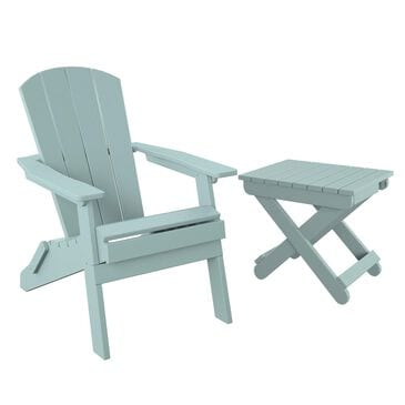 Amish Country Folding Adirondack and Side Table in Sage Green, , large