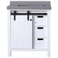 Lexora Home Marsyas 30" Single Bathroom Vanity in White with Grey Quartz Top and Rectangular Sink, , large