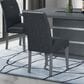 GLOBAL Monaco 5-Piece Rectangular Dining Set in Dark Grey and Silver, , large